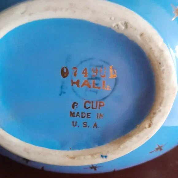 HALL Periwinkle Atomic Starburst 6 Cup Teapot - Picture 7 of 9